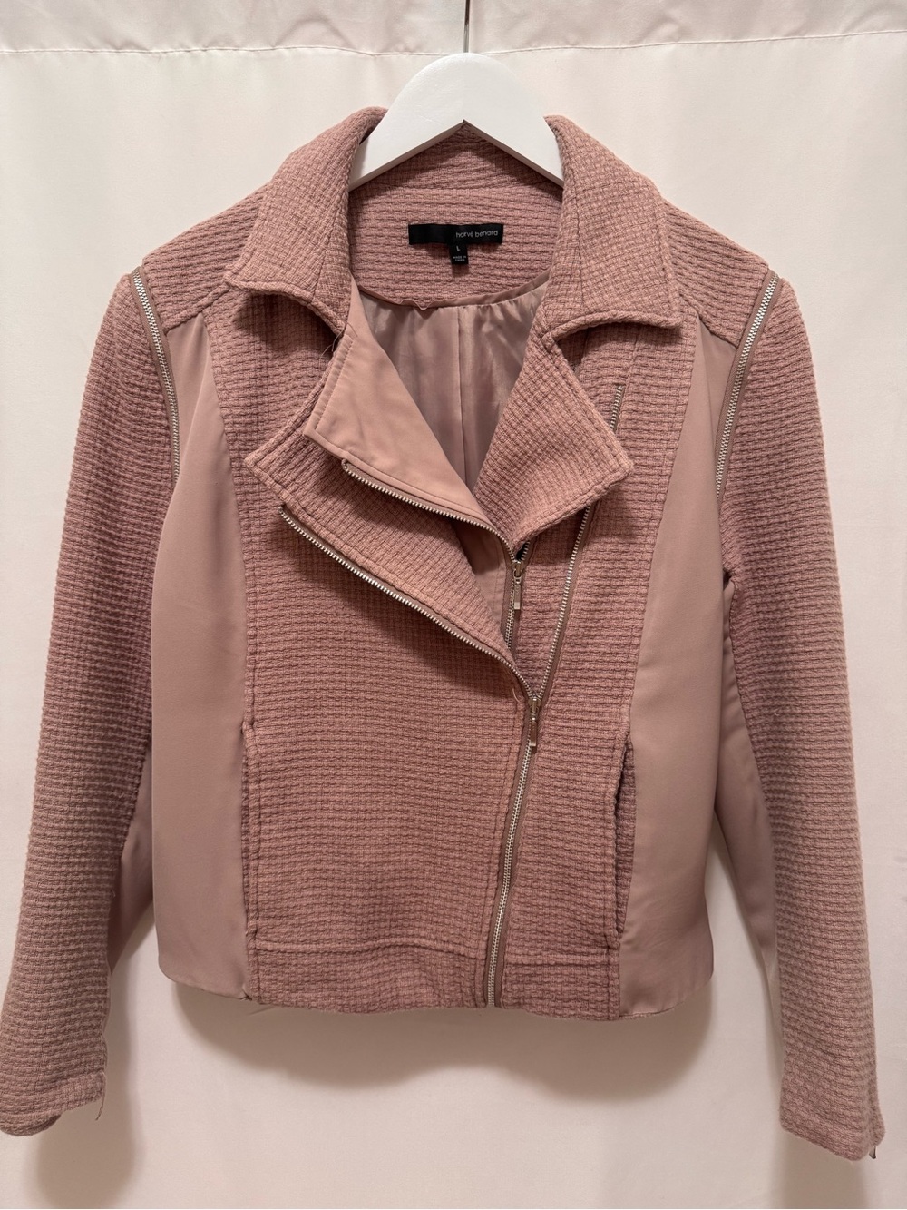 Have Bernard classic mauve Textured Moto Jacket woman’s large